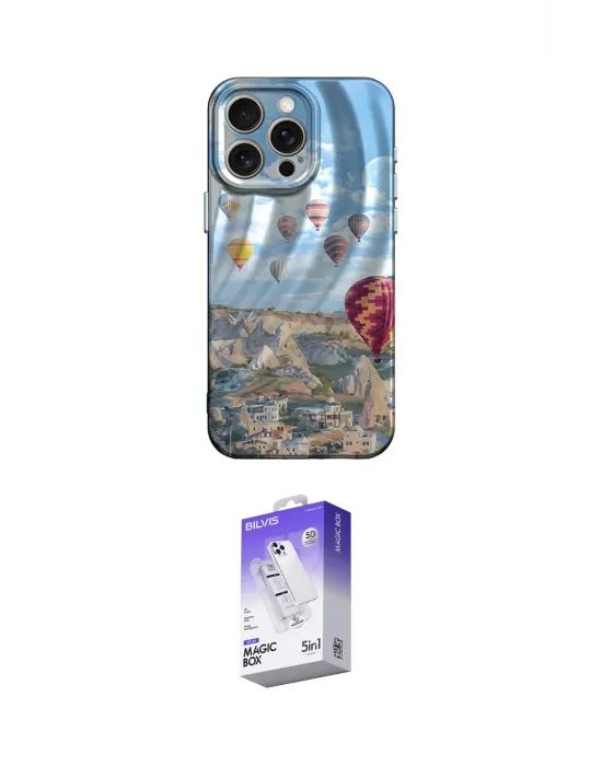 ieg™ iPhone 15 Pro Max Kılıf Nova Doku Prime - Siyah Bilvis 5in1 3D Magic Cam Ekran Koruyucu