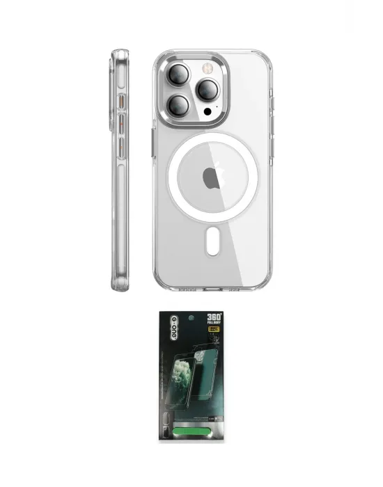ieg™ iPhone 15 Pro Max Kılıf Nova Doku - Siyah 360 Mat Full Body Arka Koruyucu