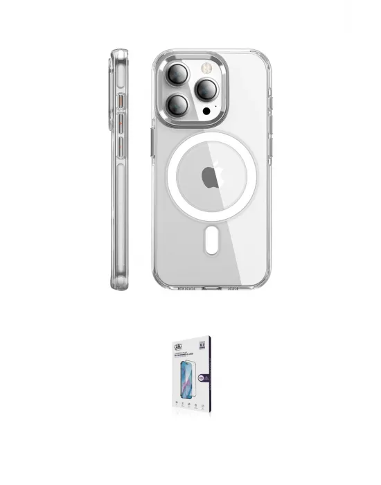 ieg™ iPhone 15 Pro Max Kılıf Nova Doku - Siyah Bilvis 0.18mm Plus Cam Ekran Koruyucu