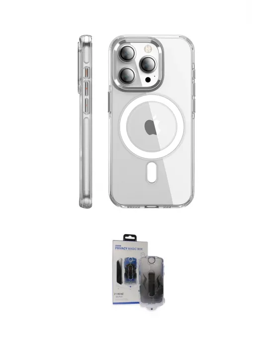 ieg™ iPhone 15 Pro Max Kılıf Nova Doku - Siyah Vanessa Magic Hayalet Cam