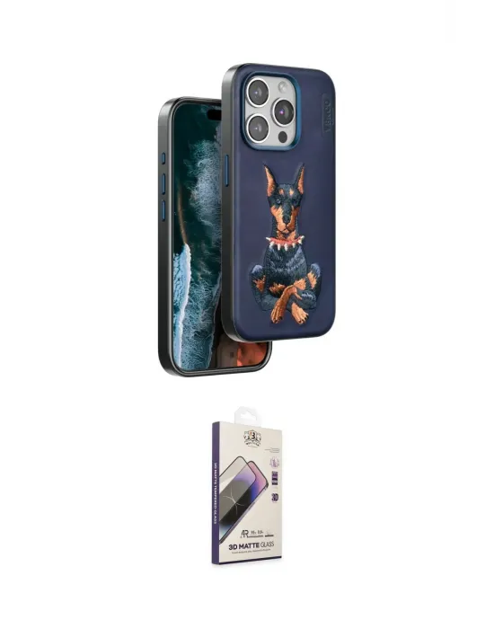 ieg™ iPhone 15 Pro Max Kılıf Nova Form Koleksiyonu - Siyah Bilvis 3D Mat Cam Ekran Koruyucu