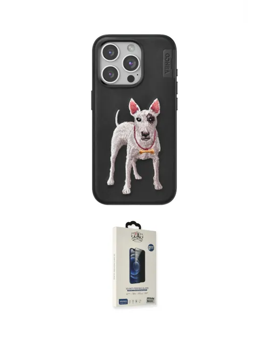 ieg™ iPhone 15 Pro Max Kılıf Nova Form Koleksiyonu - Siyah Bilvis Hayalet Cam Ekran Koruyucu