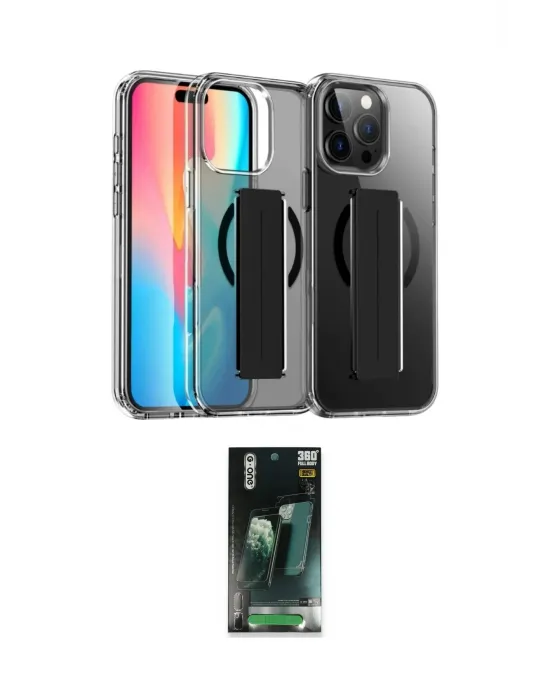 ieg™ iPhone 15 Pro Max Kılıf Nova Işık Koleksiyonu - Şeffaf 360 Full Body Arka Koruyucu