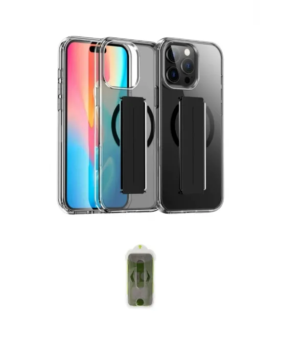 ieg™ iPhone 15 Pro Max Kılıf Nova Işık Koleksiyonu - Siyah Joko Magic 5D Hayalet Cam