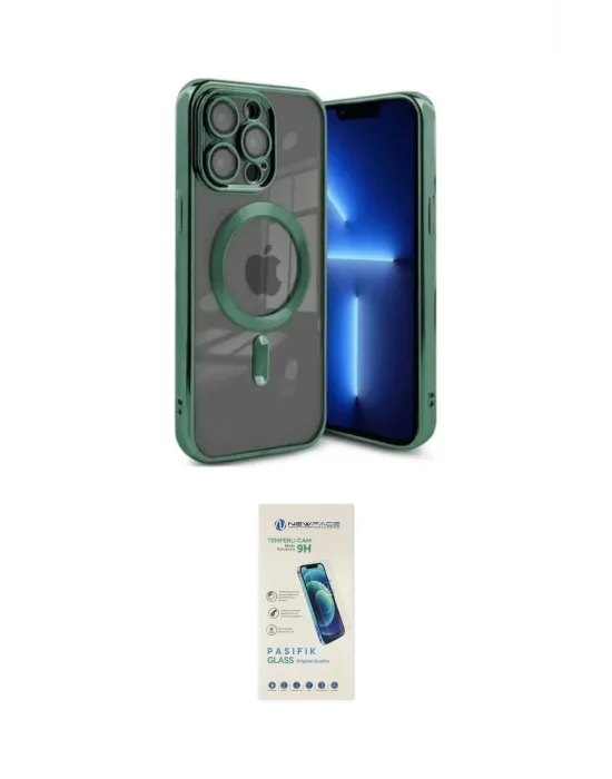 ieg™ iPhone 15 Pro Max Kılıf Nova Işık Özel Seri - Şeffaf Pasifik Cam Ekran Koruyucu