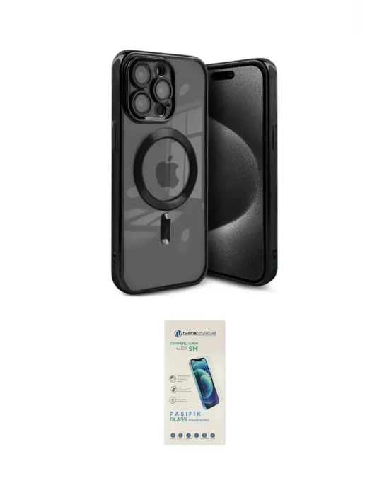 ieg™ iPhone 15 Pro Max Kılıf Nova Işık Özel Seri - Şeffaf Pasifik Cam Ekran Koruyucu