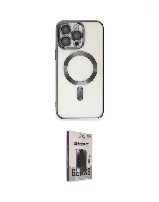 ieg™ iPhone 15 Pro Max Kılıf Nova Işık Özel Seri - Siyah Bilvis Hayalet Cam Ekran Koruyucu
