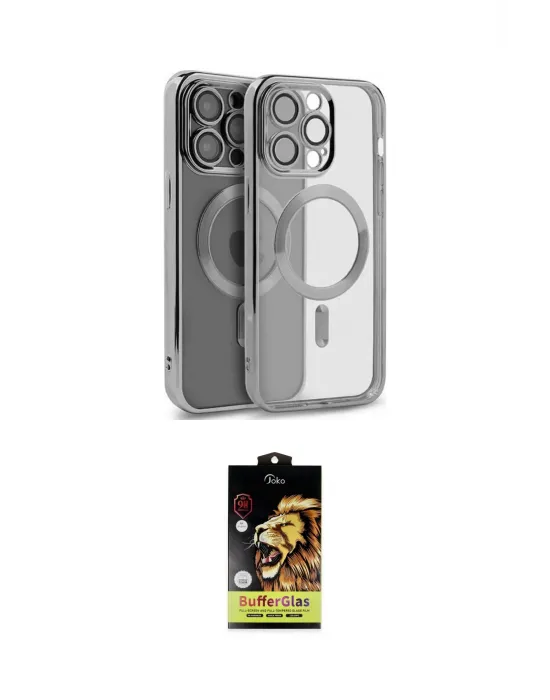ieg™ iPhone 15 Pro Max Kılıf Nova Işık Özel Seri - Siyah Buffer Cam Ekran Koruyucu