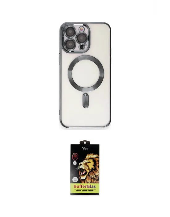 ieg™ iPhone 15 Pro Max Kılıf Nova Işık Özel Seri - Siyah Buffer Cam Ekran Koruyucu
