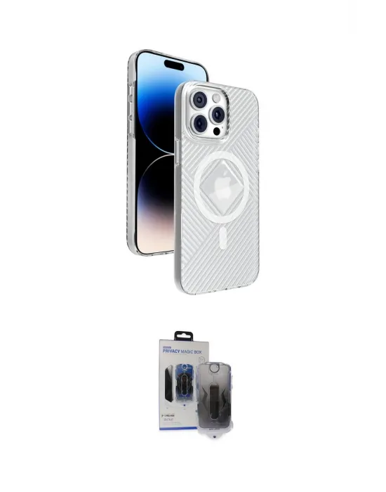 ieg™ iPhone 15 Pro Max Kılıf Nova Modern Prime - Siyah Vanessa Magic Hayalet Cam