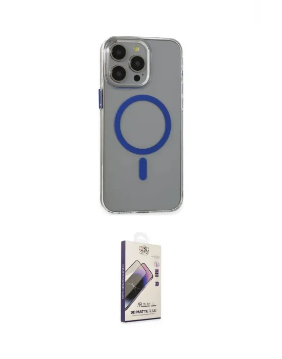 ieg™ iPhone 15 Pro Max Kılıf Odak Form Özel Seri - Siyah Bilvis 3D Mat Cam Ekran Koruyucu