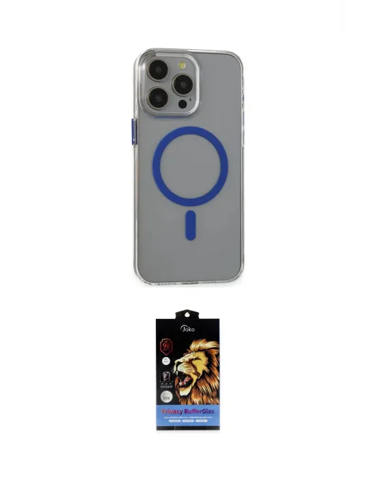 ieg™ iPhone 15 Pro Max Kılıf Odak Form Özel Seri - Siyah Buffer Hayalet Cam Ekran Koruyucu