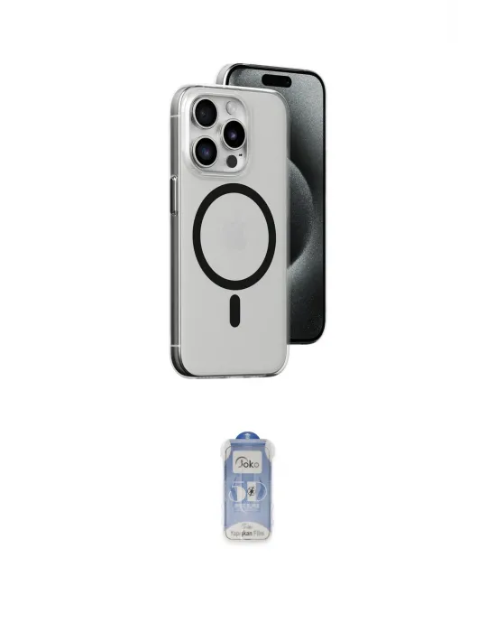 ieg™ iPhone 15 Pro Max Kılıf Odak Form Özel Seri - Siyah Joko Magic 5D Cam