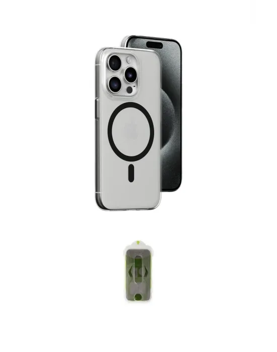 ieg™ iPhone 15 Pro Max Kılıf Odak Form Özel Seri - Siyah Joko Magic 5D Hayalet Cam