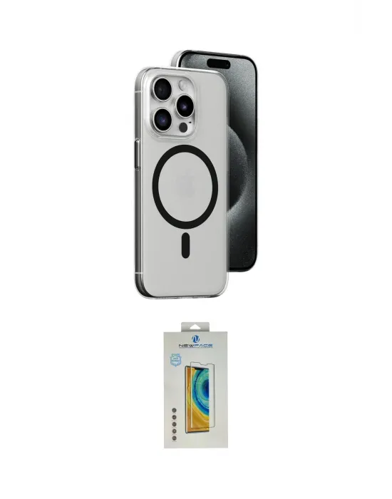 ieg™ iPhone 15 Pro Max Kılıf Odak Form Özel Seri - Siyah Polymer Nano Ekran Koruyucu