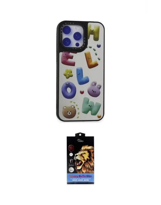 ieg™ iPhone 15 Pro Max Kılıf Odak Klasik Serisi - Siyah Buffer Hayalet Cam Ekran Koruyucu