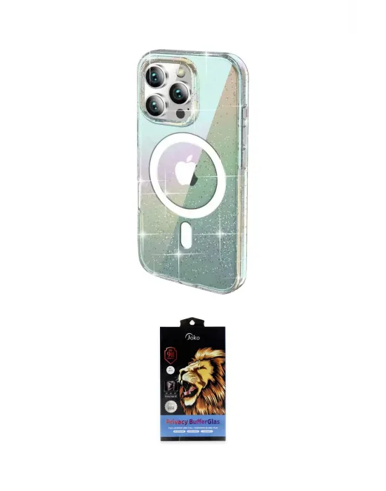 ieg™ iPhone 15 Pro Max Kılıf Odak Modern Serisi - Siyah Buffer Hayalet Cam Ekran Koruyucu