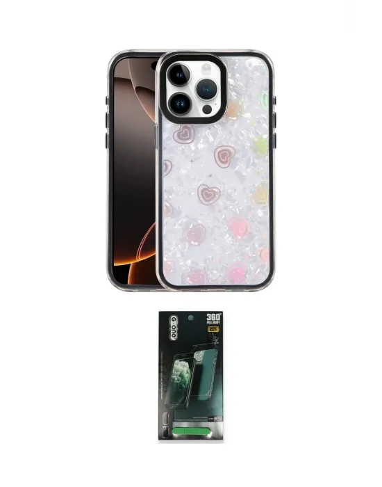 ieg™ iPhone 15 Pro Max Kılıf Odak Prime - Şeffaf 360 Full Body Arka Koruyucu