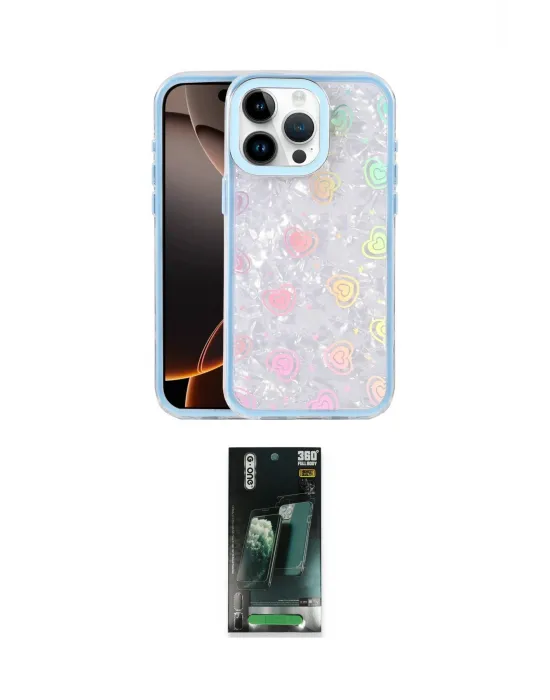 ieg™ iPhone 15 Pro Max Kılıf Odak Prime - Siyah 360 Mat Full Body Arka Koruyucu