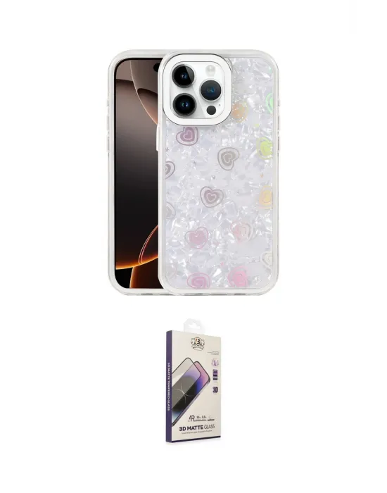 ieg™ iPhone 15 Pro Max Kılıf Odak Prime - Siyah Bilvis 3D Mat Cam Ekran Koruyucu