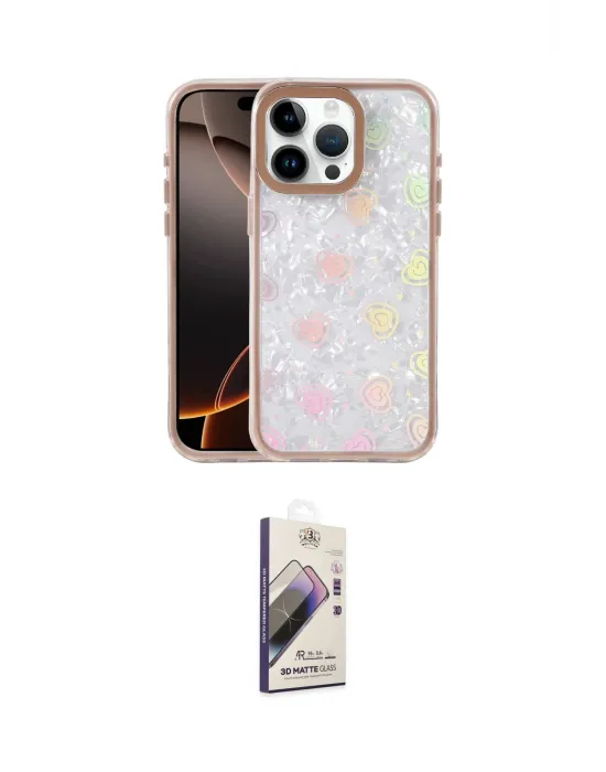 ieg™ iPhone 15 Pro Max Kılıf Odak Prime - Siyah Bilvis 3D Mat Cam Ekran Koruyucu