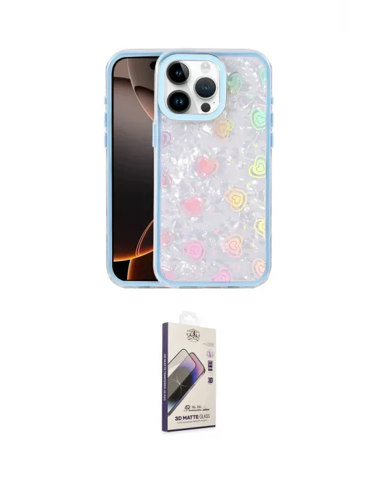 ieg™ iPhone 15 Pro Max Kılıf Odak Prime - Siyah Bilvis 3D Mat Cam Ekran Koruyucu