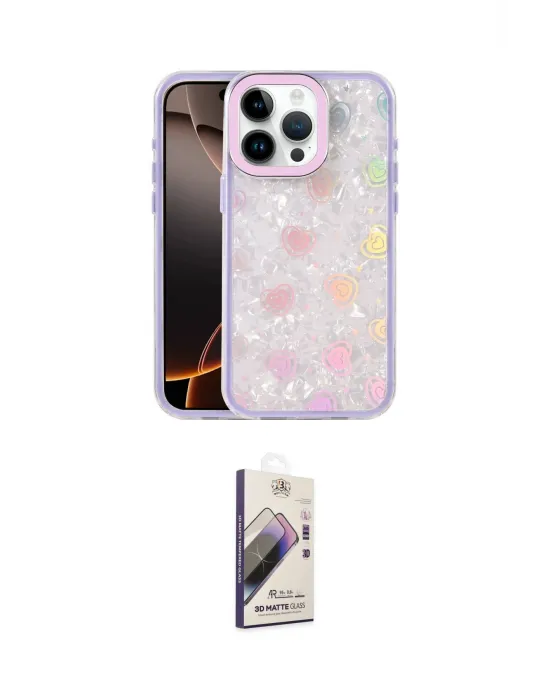 ieg™ iPhone 15 Pro Max Kılıf Odak Prime - Siyah Bilvis 3D Mat Cam Ekran Koruyucu