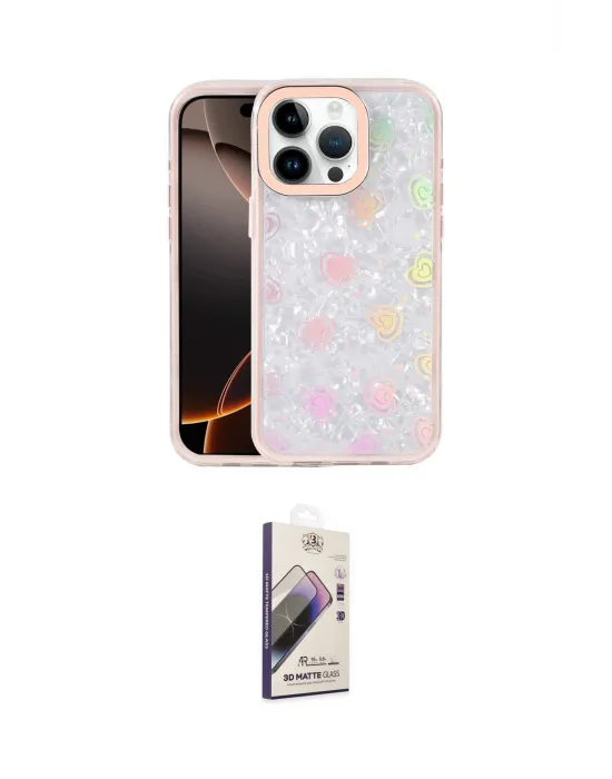 ieg™ iPhone 15 Pro Max Kılıf Odak Prime - Siyah Bilvis 3D Mat Cam Ekran Koruyucu