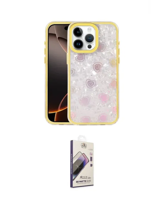 ieg™ iPhone 15 Pro Max Kılıf Odak Prime - Siyah Bilvis 3D Mat Cam Ekran Koruyucu