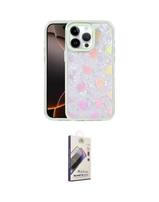ieg™ iPhone 15 Pro Max Kılıf Odak Prime - Siyah Bilvis 3D Mat Cam Ekran Koruyucu