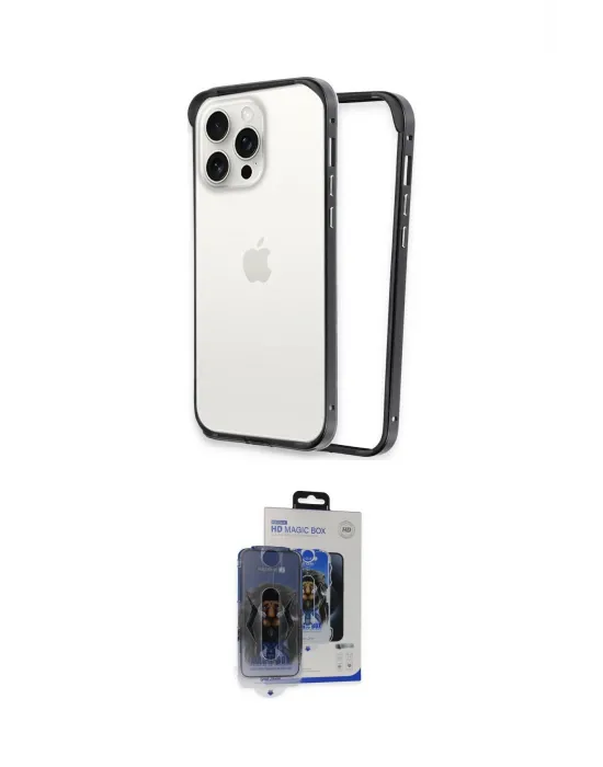 ieg™ iPhone 15 Pro Max Kılıf Pusula Asil Koleksiyonu - Siyah Vanessa Magic Cam
