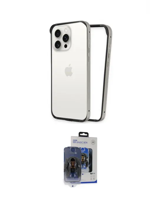 ieg™ iPhone 15 Pro Max Kılıf Pusula Asil Koleksiyonu - Siyah Vanessa Magic Cam