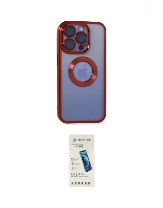 ieg™ iPhone 15 Pro Max Kılıf Pusula Form - Şeffaf Pasifik Cam Ekran Koruyucu