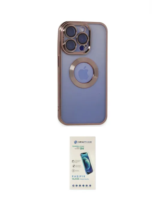 ieg™ iPhone 15 Pro Max Kılıf Pusula Form - Şeffaf Pasifik Cam Ekran Koruyucu