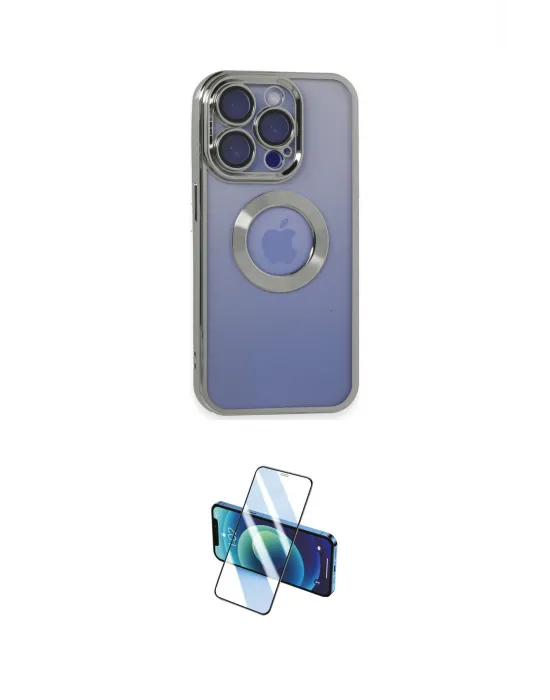 ieg™ iPhone 15 Pro Max Kılıf Pusula Form - Siyah 3D Antistatik Seramik Nano Ekran Koruyucu