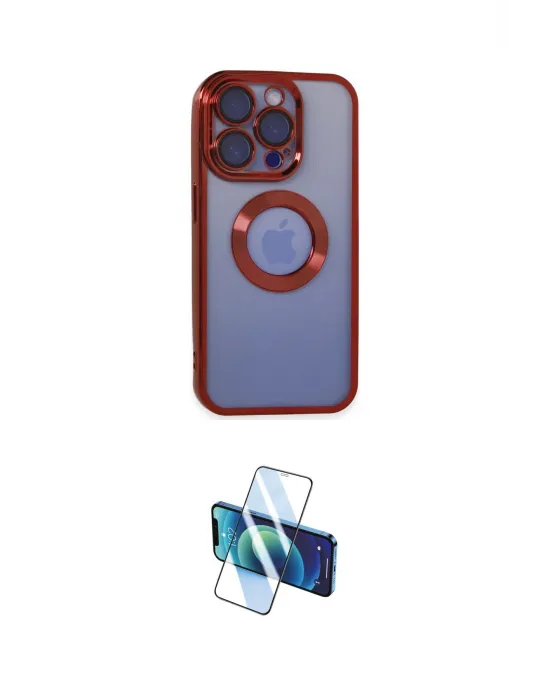 ieg™ iPhone 15 Pro Max Kılıf Pusula Form - Siyah 3D Antistatik Seramik Nano Ekran Koruyucu