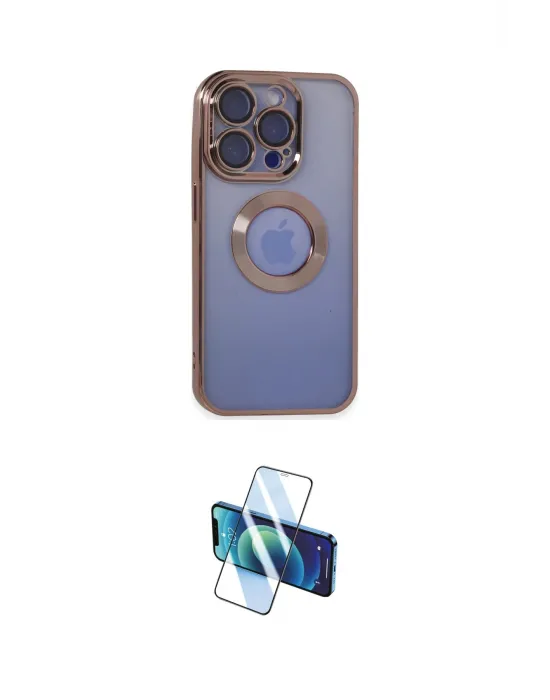 ieg™ iPhone 15 Pro Max Kılıf Pusula Form - Siyah 3D Antistatik Seramik Nano Ekran Koruyucu