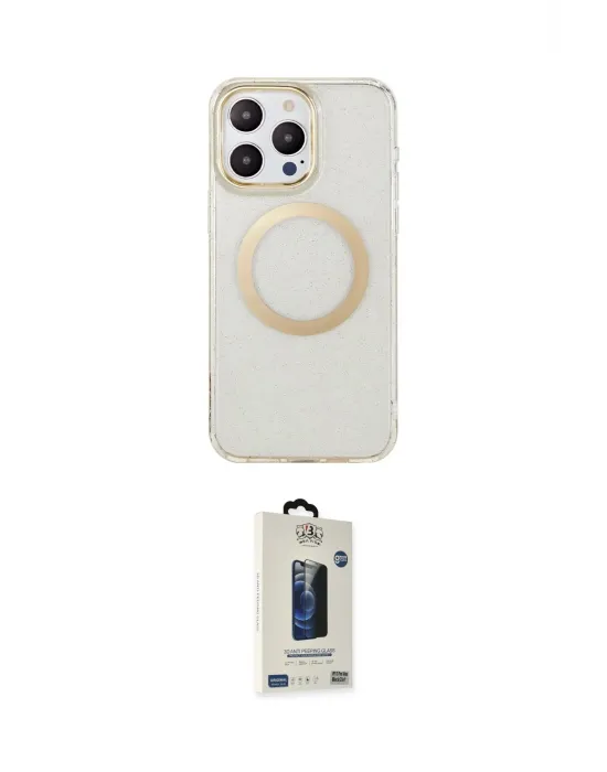 ieg™ iPhone 15 Pro Max Kılıf Pusula Form - Siyah Bilvis Hayalet Cam Ekran Koruyucu