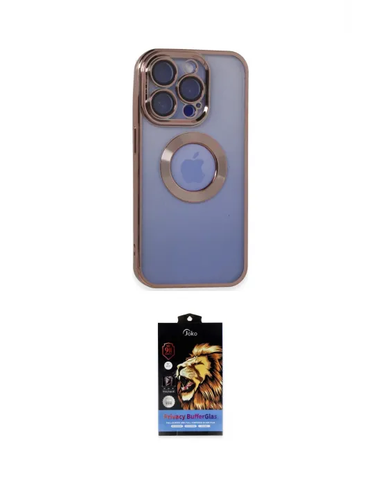 ieg™ iPhone 15 Pro Max Kılıf Pusula Form - Siyah Buffer Hayalet Cam Ekran Koruyucu