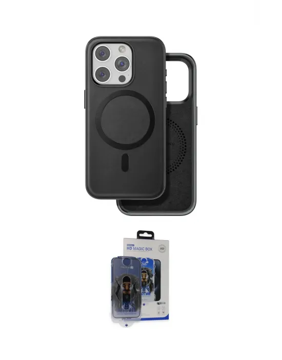 ieg™ iPhone 15 Pro Max Kılıf Pusula Işık Koleksiyonu - Siyah Vanessa Magic Cam