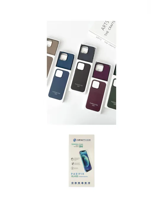 ieg™ iPhone 15 Pro Max Kılıf Pusula Modern - Şeffaf Pasifik Cam Ekran Koruyucu