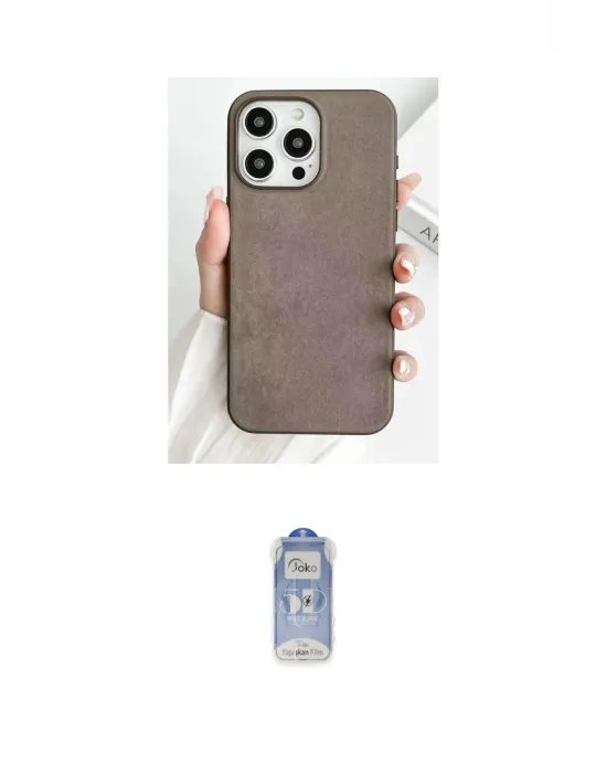 ieg™ iPhone 15 Pro Max Kılıf Pusula Modern - Siyah Joko Magic 5D Cam