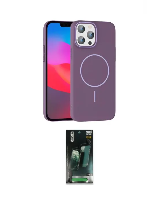 ieg™ iPhone 15 Pro Max Kılıf Siluet Doku Özel Seri - Şeffaf 360 Full Body Arka Koruyucu