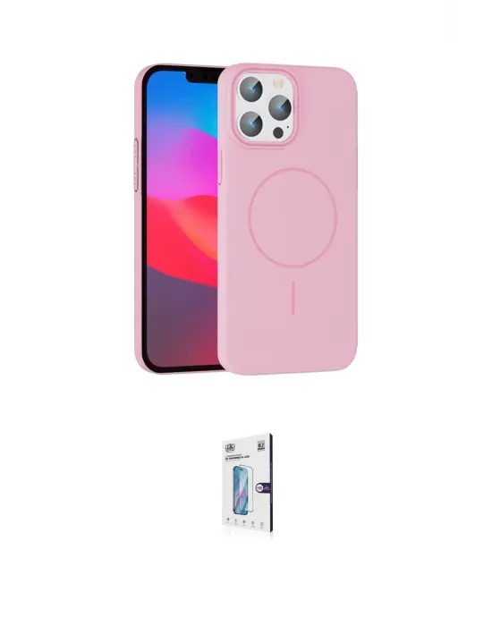 ieg™ iPhone 15 Pro Max Kılıf Siluet Doku Özel Seri - Siyah Bilvis 0.18mm Plus Cam Ekran Koruyucu