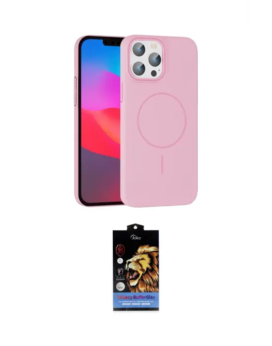 ieg™ iPhone 15 Pro Max Kılıf Siluet Doku Özel Seri - Siyah Buffer Hayalet Cam Ekran Koruyucu