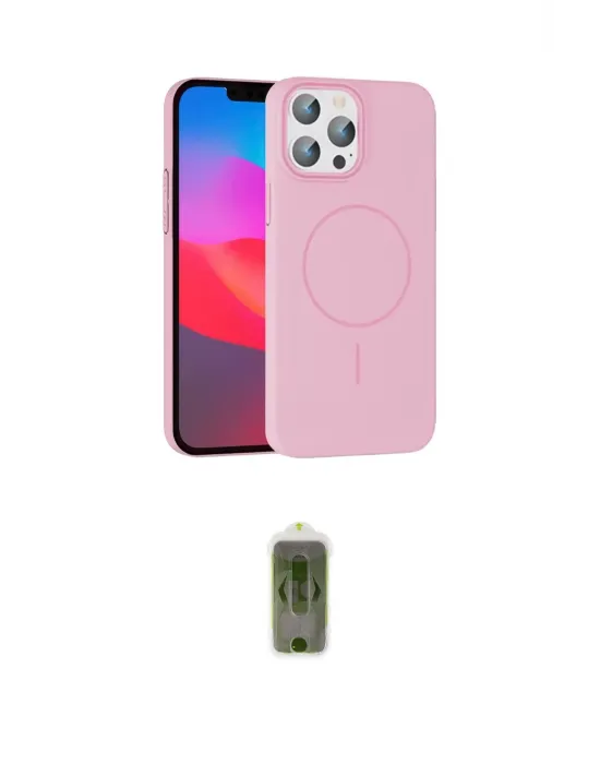 ieg™ iPhone 15 Pro Max Kılıf Siluet Doku Özel Seri - Siyah Joko Magic 5D Hayalet Cam