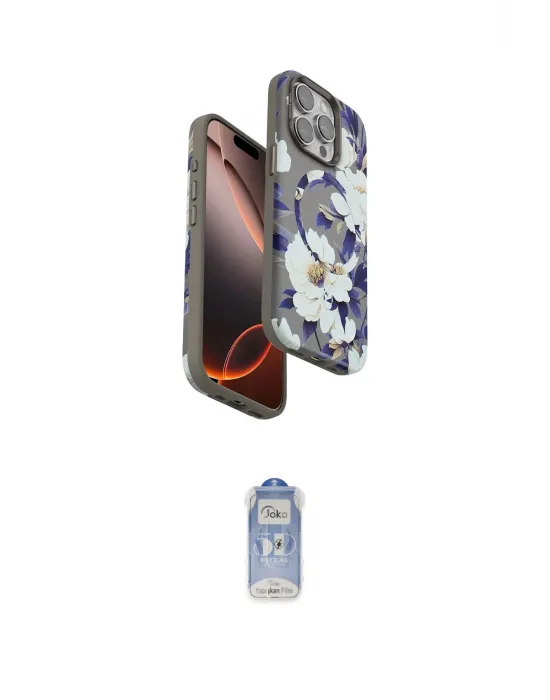 ieg™ iPhone 15 Pro Max Kılıf Siluet Doku - Siyah Joko Magic 5D Cam