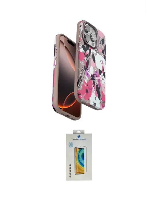 ieg™ iPhone 15 Pro Max Kılıf Siluet Doku - Siyah Polymer Nano Ekran Koruyucu