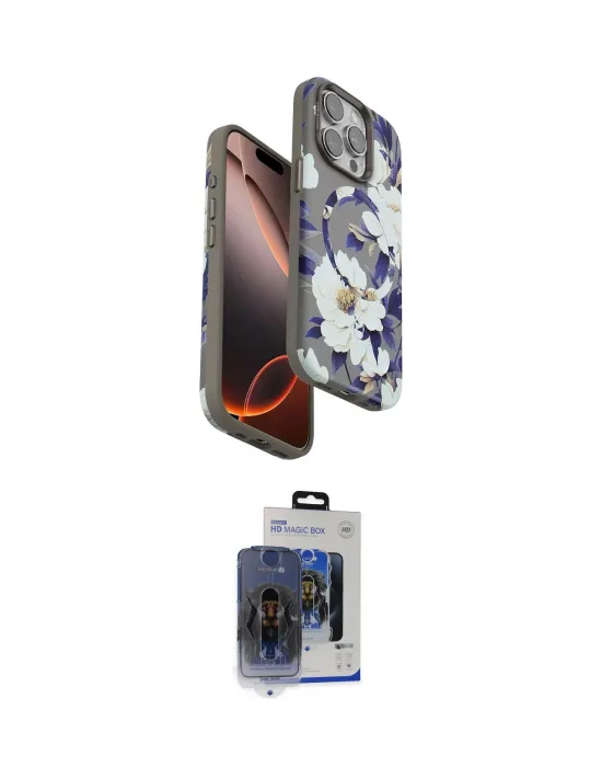 ieg™ iPhone 15 Pro Max Kılıf Siluet Doku - Siyah Vanessa Magic Cam