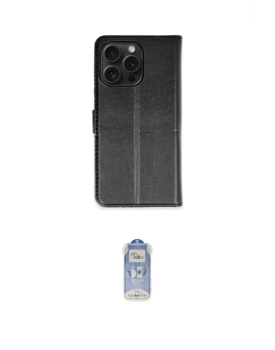 ieg™ iPhone 15 Pro Max Kılıf Siluet Işık Serisi - Siyah Joko Magic 5D Cam